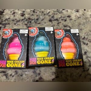 Nee Doh nice cream cone new in box -3 - all 3 colors shown
